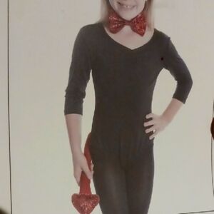 Way To Celebrate 2pc Devil Set Bow Tie & Tail Blk/ Red Costume Accessories NWT